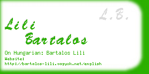 lili bartalos business card